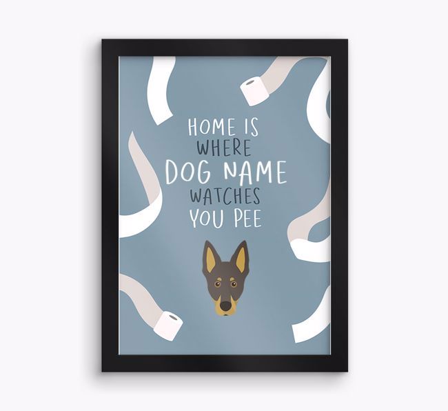 Watches You Pee: Personalised {breedFullName} Framed Print